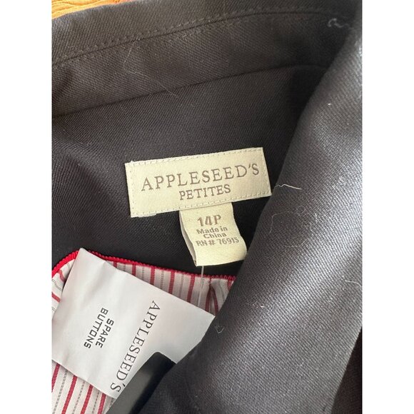 APPLESEED'S Classic Wool Black Gold Buttoned Blazer Size 14P NEW NWT - Picture 3 of 3